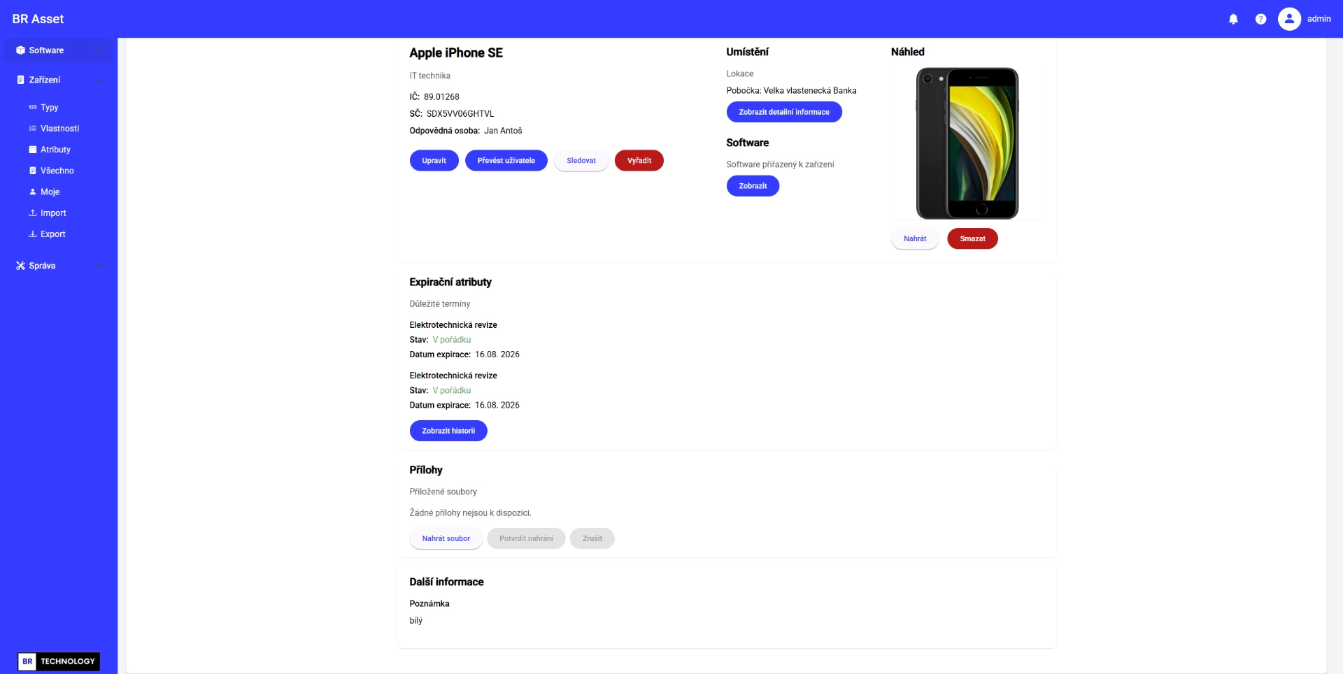 Brasset dashboard přehled